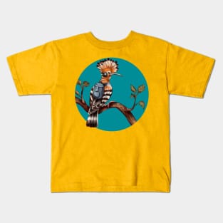 a stylized hoopoe bird Kids T-Shirt